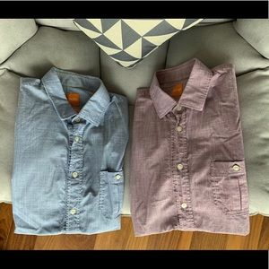 2 short sleeve Hugo Boss shirts, size Large